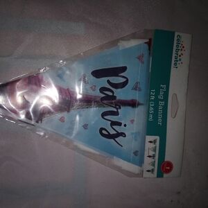 Flag Banner - Paris Design with Blue and Red Accents X5